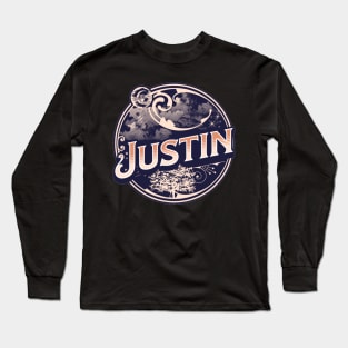 Justin Name Tshirt Long Sleeve T-Shirt